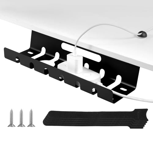 MABCIRY Carbon Steel Under Desk Cable Duct, 15.7inch Rust Proof Management Raceway Kit, Strong Load Bearing Under Desk Wire Organizer for Home Office