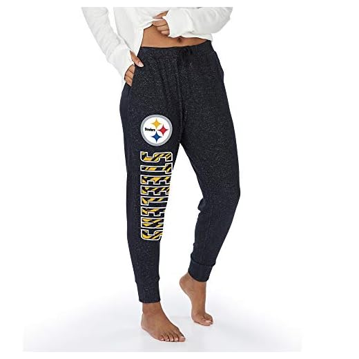 Officially Licensed Zubaz Women's NFL NFL Women's Soft Jogger with Vertical Graphic, Pittsburgh Steelers, Size X-Small
