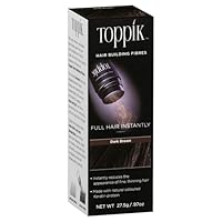Toppik Hair Building Fibres - Hides Hair Loss - Natural & Fuller Look - Organic Keratin - Easy to Apply - For Men & Women - Hair Care - Hair Loss Products - Hairline Powder - 27.5g - Dark Brown
