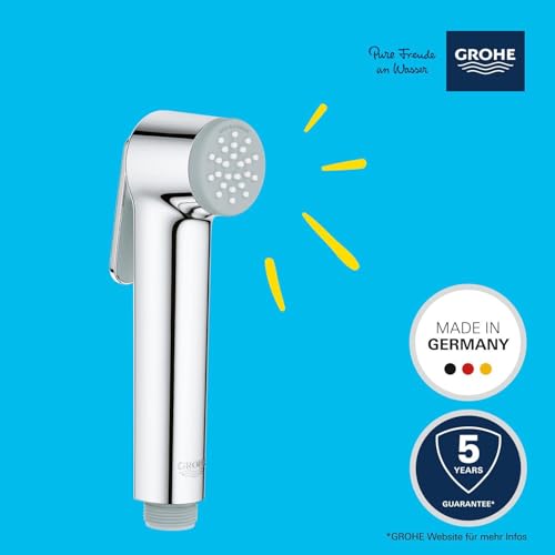 GROHE Vitalio, Bidet-Handbrause für das WC (Dusckopf mit 1 Strahlart, mit Druckknopf, langlebige Oberfläche, leicht zu reinigen), chrom, 26351000