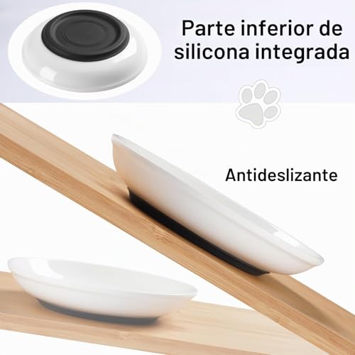 Miniatura 3 de Auauraintt 3 Piezas Cuencos De Cerámica Para Gatos, Con Base De Goma Antideslizante, Uencos Plano De Ceramica Para Gatos Para Aliviar La Fatiga De Los Bigotes,Para Gatos Y Animales Pequeños