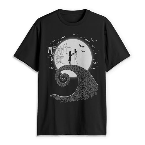 T-shirt L'Étrange Noël de monsieur Jack et Sally Meant to Be pour homme en coton noir