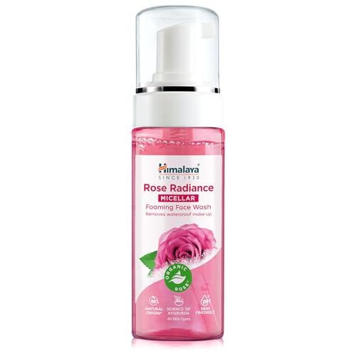 Himalaya Rose Radiance Micellar Foaming Face Wash, Removes Waterproof Make-up, 150ml, Paquete de 1 (Individual)