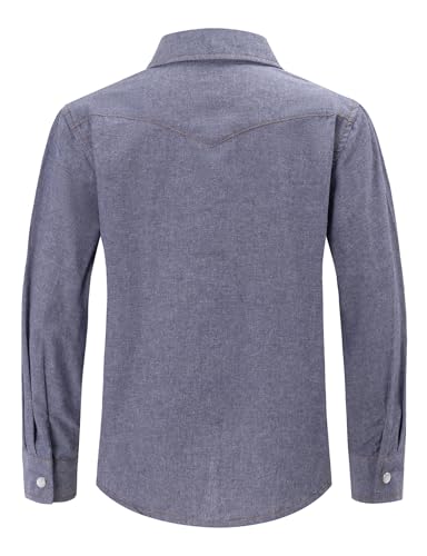 Image of Spring&Gege Boys' Long Sleeve Western Cowboys Pearl Snap Button Down Shirts (5-14 Years)