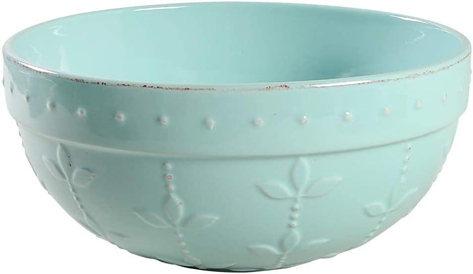 Signature Housewares Sorrento Collection Mixing Bowl, Antiqued Finish (Medium, Aqua)