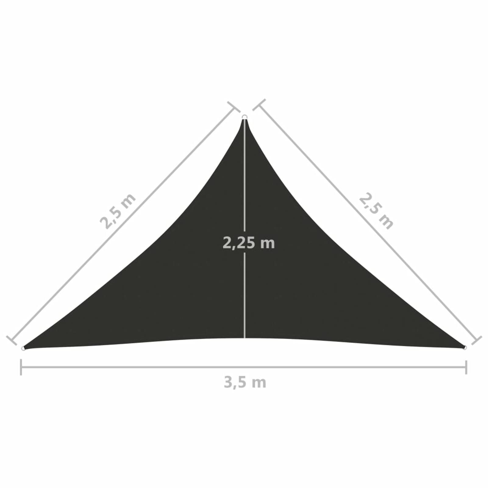 Parasole a Vela Oxford Triangolare 2,5x2,5x3,5 m Antracite,Tenda a Vela Impermeabile Rettangolare Vela Ombreggiante Parasole Protezione Raggi U V per Esterno Giardino terrazza