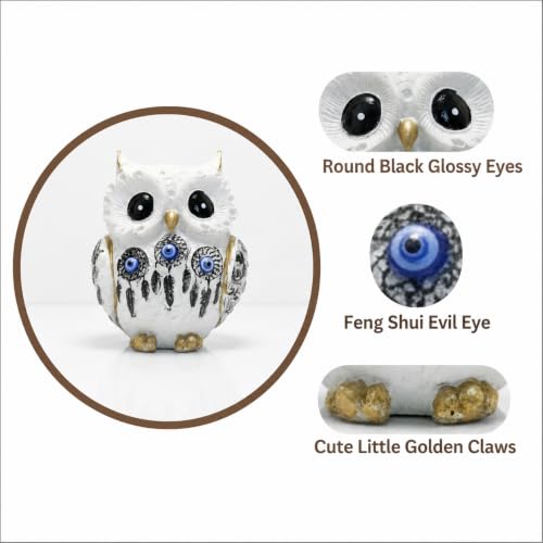 Image of Owl Statue for Good Luck | Resin Owl Statue for Vastu & Home Decor|Lucky Owl Showpiece for Living Room,Office Desk & Table Decor|Spiritual Gift for Housewarming,Diwali & Corporate Gifting | 5 Inch