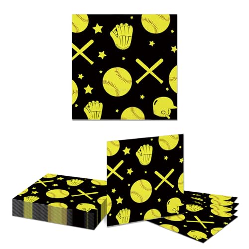 Kotkiddy 20 Pezzi Softball Articoli per Feste di Compleanno tovaglioli di Carta a Tema Sportivo per Feste USA e Getta Decorazioni per Feste Sportive di Squadra