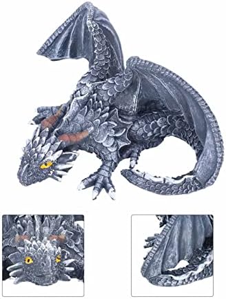 yaogohua Outdoor Decor, Big Squatting Dragon Sculpture Resin Gardening Ornaments, Outdoor Statue for Garden Balcony Outdoor Decoration