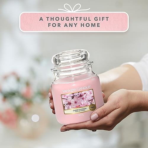 Yankee Candle Cherry Blossom Vela Aromática en Frasco Mediano, Rosa, 410g
