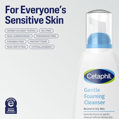 Cetaphil Oil Free Gentle Foaming Facial Cleanser, Sensitive Skin, 8oz - image 9