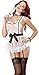 EVBEA Déguisement Femme Sexy Lingerie Erotique Femme Cospaly Soubrette Dentelle Babydoll G String et Coiffe Hot Maid (Vêtements Sexy) Taille Unique