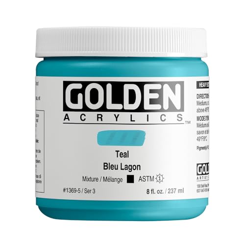 GOLDEN Heavy Body Acrylics, Teal, 8 fl. oz. Jar, Professional
