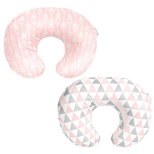 Nursing Pillow Cover – Compatible With Boppy Original Pillow - Breastfeeding Pillow Cover Boy & Girl – Feeding Pillow Cover – Soft Plush Fabric Nursing Pillow Case – Nursing Pillow Slipcover Set of 2