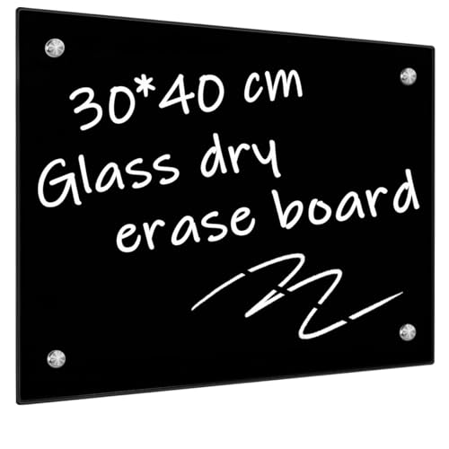 Tableau blanc en verre noir effaçable à sec sans traces pour le bureau à la maison