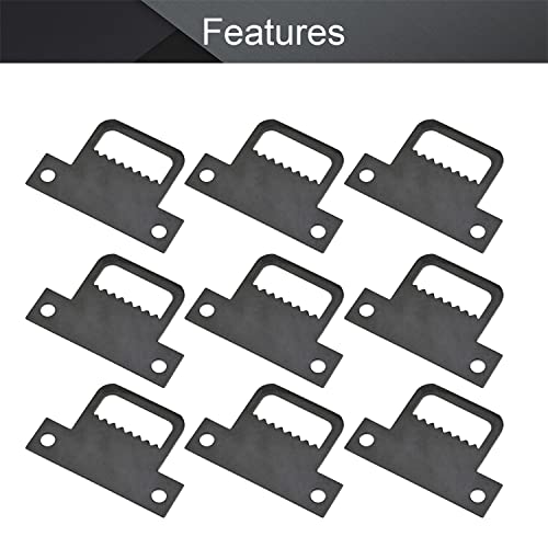Image of MroMax 20PCS Sawtooth Picture Hangers Iron Picture Hangers 1.26 inch x 0.87 inch Double Hole Picture Frames Hangers for Hanging Clock Paintings Artwork Picture Frame Hook Photos Black