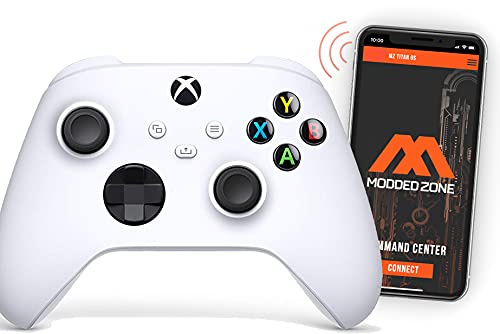 Smart Rapid Fire Custom Modded Controller for Xbox One X/S Mods FPS Games and More. Control and Simply Adjust Your mods via Your Phone (Robot White, FPS)