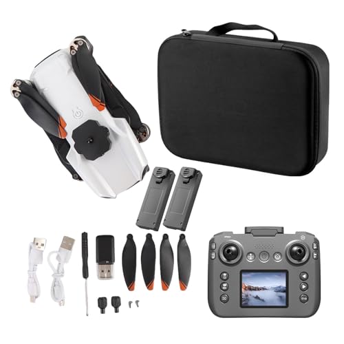 Dilwe Drone RC à Double Caméra avec Application, Télécommande, Affichage Haute Définition, Localisation Optique, évitement d'obstacles, Moteur sans Balais pour (Double Batterie)