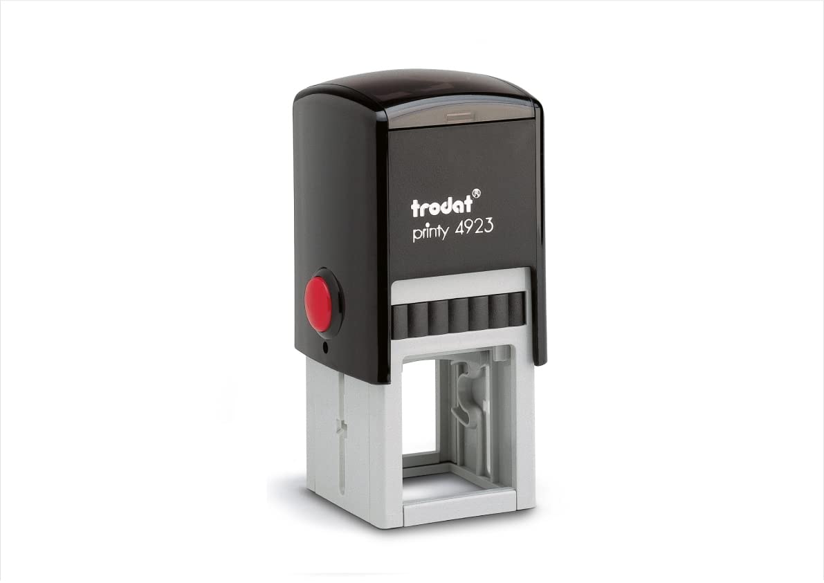 Trodat Printy 4923 - Professional Self-Inking Stamp with 6 Customizable Lines – Text Plate 30 x 30 mm Included