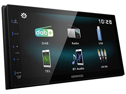 Image of Kenwood DMX125DAB 2-DIN Digital Media Receiver with DAB Antenna and Installation Kit Suitable for Jeep Grand Cherokee IV from 2011 Black