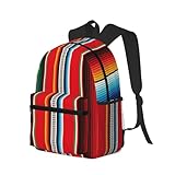 VOSERY Backpack for Women & Men, Lightweight Carry On Backpack, Laptop Backpack, Mexican Serape Blanket Stripes Casual Travel Backpack Weekender Bags for Women and Men