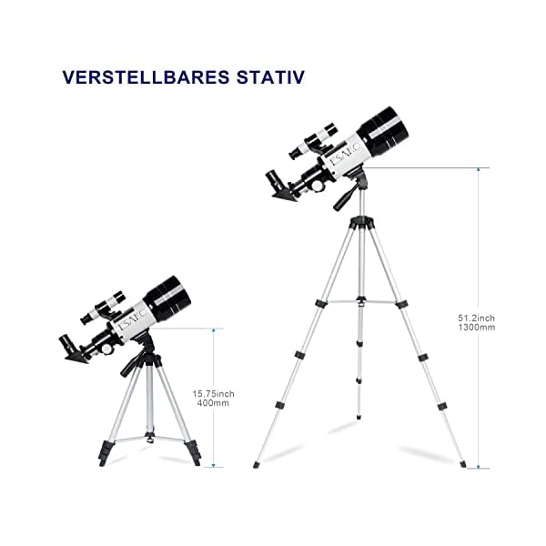 ESAKO Teleskop für Kinder & Einsteiger, 70mm Blende Tragbares Teleskop Astronomisches Linsenteleskop mit 3 Okulare… – Bild 6