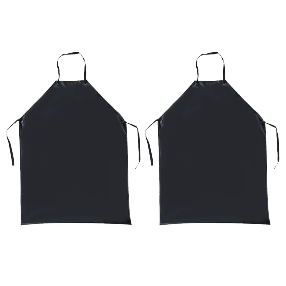 Operitacx 6 Piezas Delantal Industrial Unisex de Pvc Negro, y Antigrasa