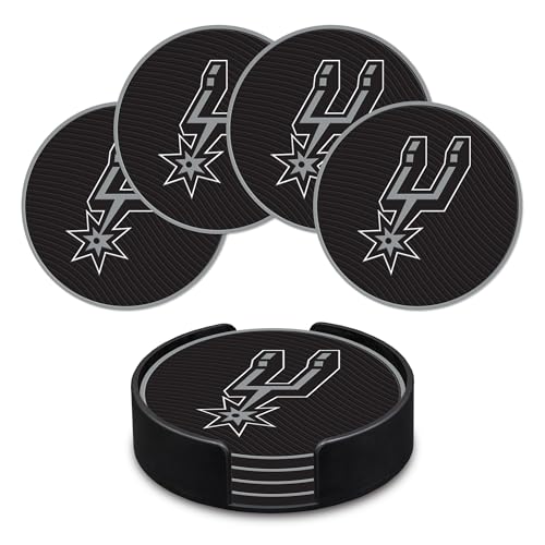 Rico Industries NBA Basketball San Antonio Spurs Standard Classic Favorites: PVC Coaster Set (4-Pack)