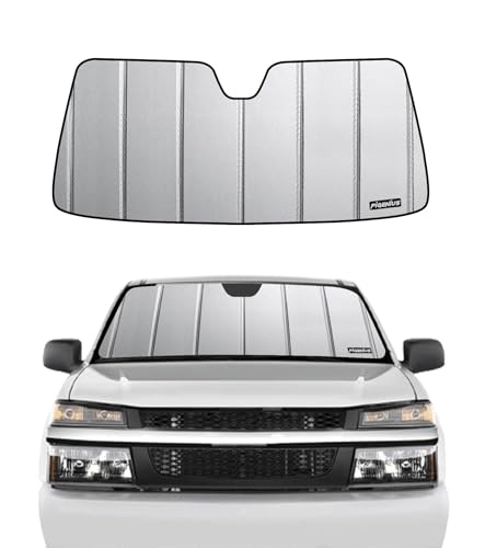 Pigenius Windshield Sunshade for Chevy/GMC Colorado/Canyon 2023-2026, Premium Grey Leather Finish