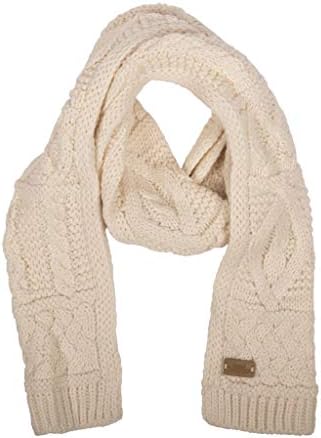 Aran Traditions Cream White Cable Knit Scarf(Size: One size)