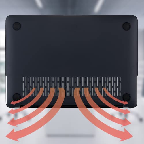 Kuzy Compatible With Macbook Air 13 Inch Case 2017 2015 - A1466 Macbook Air Case Cover Hardshell Macbook Air 13.3 Inch Case - Macbook Air 2017 Case - Older Version Case, Black #TOP4