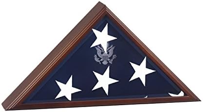 Burial Flag Case for Funeral/Burial Flag - with Stand Base, Wallnut Solid Wood