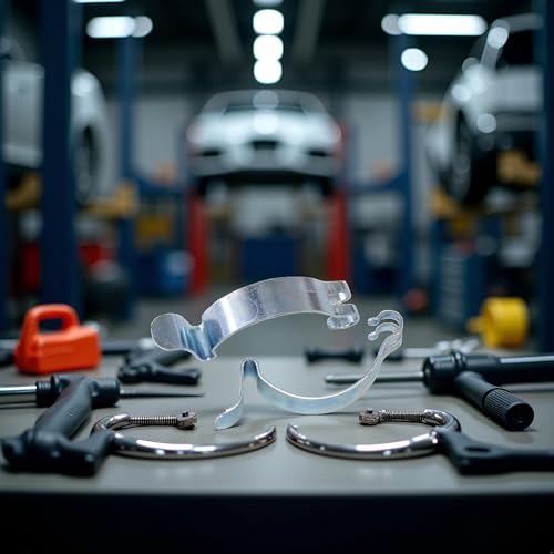 Edelstahl-Luftfilter-Reiniger, Gehäuse, Box, Deckel, Federklemme für Auto-Luftfilter, Luftfilter-Clips (Silber), 2 Stück