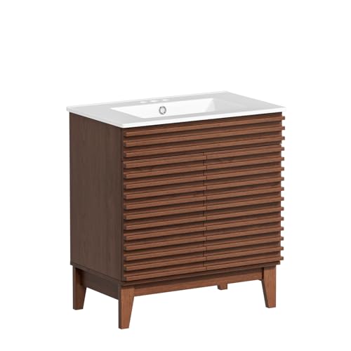 ROOMTEC 30" Bathroom Vanity with Sink, Mid-Century Freestanding Bathroom Vanity