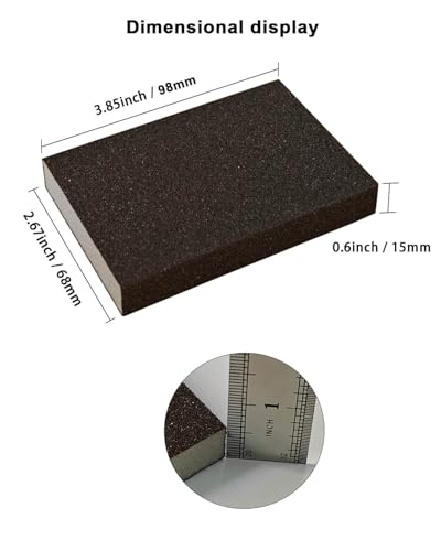 AireKouzia Fine Sanding Block Sandpaper Sponge - 10Pcs 220 Grit Sand Paper Blocks for Wood, Metal, and Drywall - Thumbnail 3