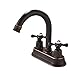 VAPSINT Contemporary Lavatory Vanity 2 Handles 2 Holes Oil Rubbed Bronze Bathroom Faucet, Bathroom Sink Faucet with Water Supply Lines & Pop Up Drain