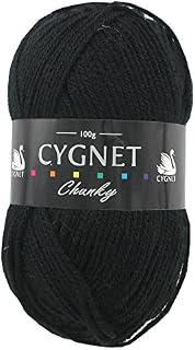 Cygnet Chunky Black Yarn: 100g