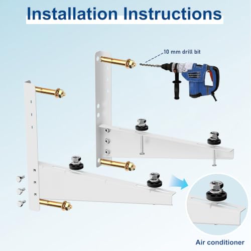 Image of Mini Split Wall Mounting Bracket for 9,000-18,000 BTU Air Conditioner, Heavy Duty AC Support Bracket for Outside, Holds Up to 330lbs