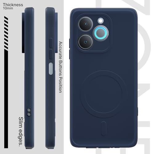 Image of Pikkme Back Cover for Realme P4 Lite 5G Soft Matte Silicone Mag-Safe Design (Mag-Safe Not Support) Camera Protection | Slim Fit Bumper Cover (Blue)