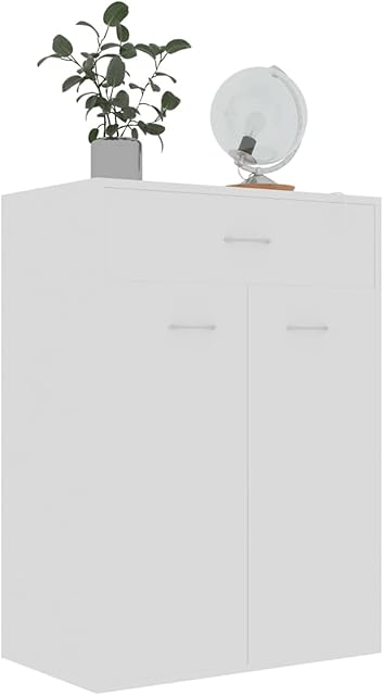 Foecy 2 Doors Shoe Cabinet/Shoe Storage Organiser/Wooden Furniture for Narrow Hallways/Wooden Cupboard Storage/Shoe Cabinet White 60x35x84 cm Chipboard
