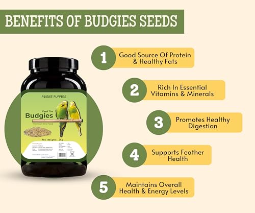 Foodie-Puppies-Bird-Food-for-Budgies-1Kg-Natural-Healthy-Premium-Mix-Seeds-Canary-Yellow-Proso-Browntop-Sunflower-Pearl-Oats-Niger-Daily-Birds-Food-Seeds