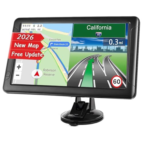 GPS Navigator for Car, Latest 2026 Map 9-inch Touch Screen 16GB GPS Navigation System,Truck GPS Navigation System,Voice Guidance and Speed Camera Warning GPS,Provides Lifetime Live Map Updates