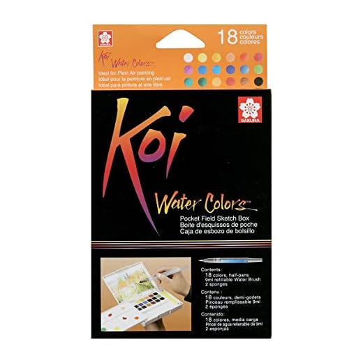SAKURA Juego de acuarelas Koi, caja de 18 colores, set para bocetos