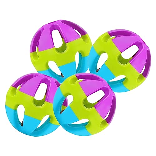 YanHLQJY 4 Pack Cat & Parrot Toys - Colorful Bird Balls with Bell for Small Pets, Blue