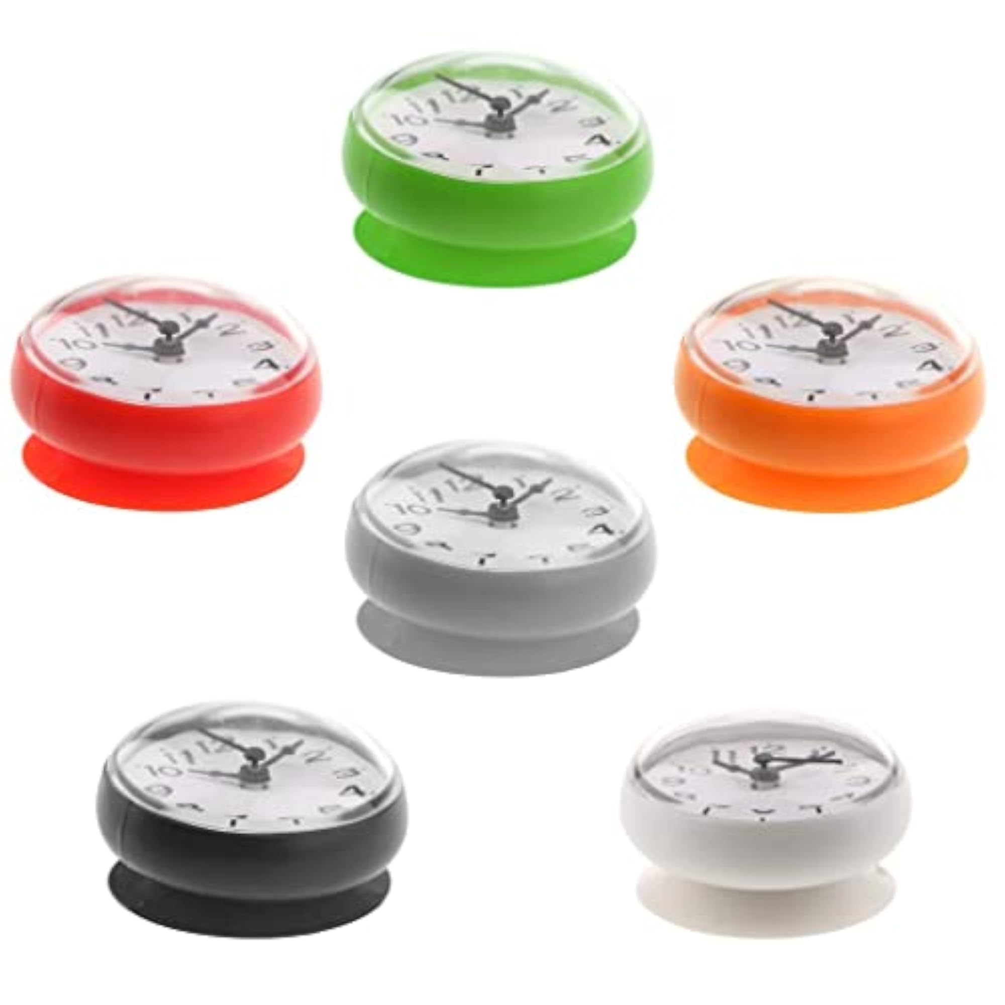 Silicone Waterproof Suction Cup Clock, Red