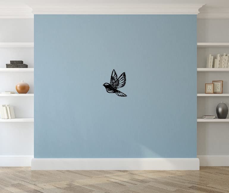 Homemania HOMESRV-27 Wall Decoration - Mural Art Wall - Animals, Bird - for Living Room Bedroom - Black on Metal, 35 x 1.5 x 40 cm - Image 4