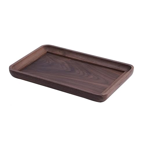 ASumPio Bandeja De Nogal Negro Bandeja Rectangular De Madera Bandeja Pequeña Bandeja para Refrigerios Bandeja para Té Bandeja para Cena Bandeja para Frutas Organizador De E,A