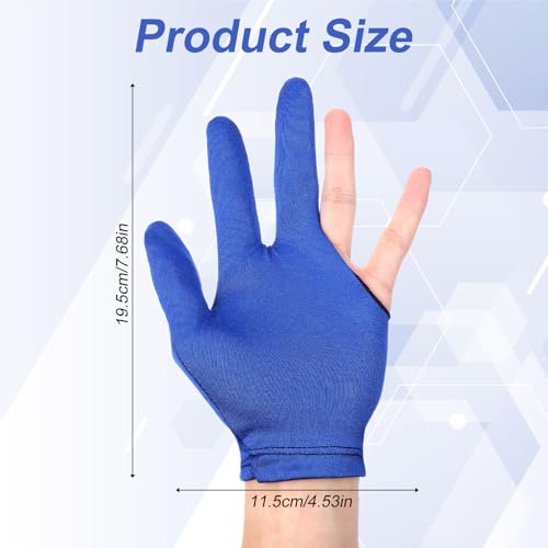 QFGasre 16 Pcs Billiards Glove, Three Finger Universal Cue Glove Professional Billiard Pool Gloves Elastic Breathable Sports Gloves for Women Men - Thumbnail 2