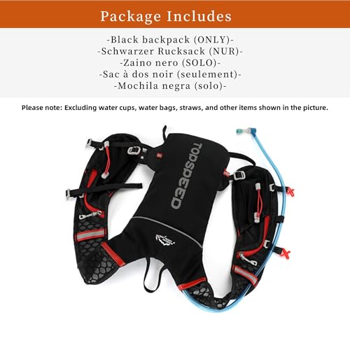 Foto von Trinkrucksack Laufrucksack Fahrradrucksack Rucksack Ultraleicht Wasser Trailrunning Outdoor Schwarz (Nur Rucksack)