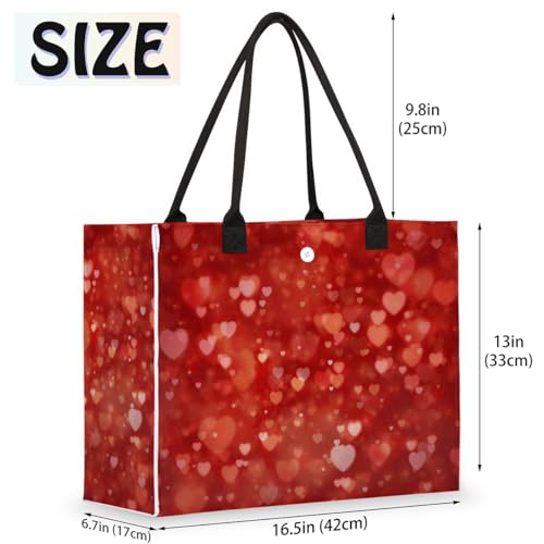 Red Love Balloons Tote Bag for Women Large Beach Bag Reusable Tote Bags for Work Travel Beach Shopping2